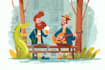 draw vector cartoon illustration in a modern flat style