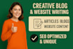 deliver creative blog content, informative articles, and website writing