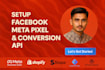 setup facebook pixel, conversion API, ga4 and server side tracking via GTM