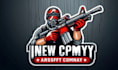 design airsoft gun mascot logo with creative concepts