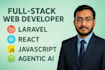 develop custom full stack websites using PHP laravel, react, HTML, CSS