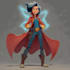 drawing custom superhero character in action
