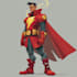 drawing custom superhero character in action
