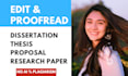 edit and proofread thesis, dissertation, and research proposal