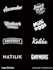 logo design  artistic fonts, cartoon badges etc