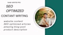 write SEO optimize blog posts and artical