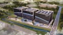 create 3d realistic render for ai data center, 3d warehouse, 3d storage room
