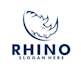 create modern rhino logo with satisfaction guaranteed