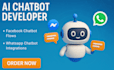 do ai chatbot development for facebook chatbot and whatsapp chatbot
