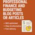 write SEO finance blog posts and budgeting articles