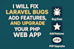 fix laravel bugs, laravel cutomization, upgrade laravel app
