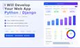 develop software website application with python flask or django