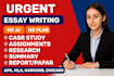 research and summary writing, reports, literature,case study