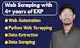 do web scraping and data scraping using python, selenium
