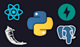 develop fullstack python web application using python flask, fastapi, react js