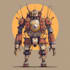 draw amazing character mecha robot illustration