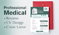 create a professional medical CV or resume