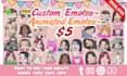 draw custom cute emotes for twitch, discord, or youtube