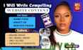 write compelling website content for your homepage, about us, and service pages