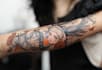 hand draw anime tattoo sleeve design