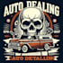 skull auto detailing, car wash, classic car, automotive logo with t shirt design