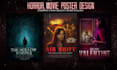 create cinematic poster design in horror or action movie style