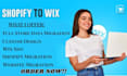 migrate shopify website to wix website