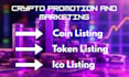 professionally promote your crypto project through token, coin, and ico listing