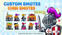 create custom twitch emotes, cute chibi emotes, and animated emotes