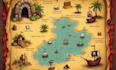 illustrate your personal treasure map, fantasy map for rpg, dnd and fiction
