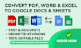convert pdf, word, excel to google doc, sheets