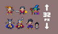 pixel game art pixel art character pixel art animation tilesets and sprite sheet