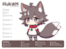 draw cute furry human character reference sheet with chibi