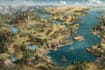 do fantasy map building line art location map