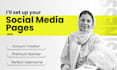 create, set up and optimize your fb insta and linkedin pages