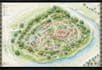 draw landscape sketch, colored site plan, map illustration