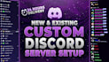 setup new and existing discord server setup, whop setup within 24 hours