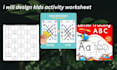 design kids activity sheet or worksheet  in any subject