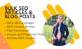 be writing 30 human written bulk SEO articles and blog posts
