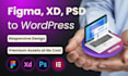 convert figma, xd, PSD to a pixel perfect wp site using elementor pro
