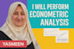 perform econometric analysis, regression, and time series modeling