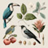draw an animal and botanical illustration
