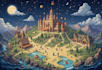 create event, tourist, and fantasy map illustration