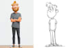 design a 2d cartoon character