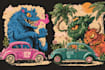 draw retro vintage cartoon illustration