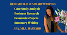 do business research, economics case study analysis, articles summary assigned