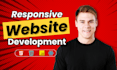 develop a responsive website using react, HTML, CSS, and javascript