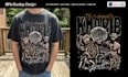 design a 90s bootleg rap tee for mma and sports