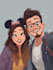 draw disney cartoon couple portrait