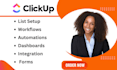 build custom clickup and zapier automations, clickup forms